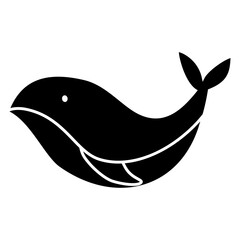 Baby whale icon vector. Whale illustration sign. Sperm whale symbol. Sea life logo.