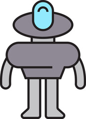 humanoid robot character icon