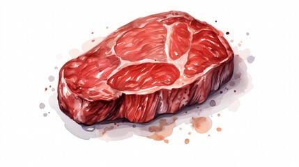 Hand drawn steak on a white background
