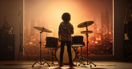 Child with drumkit