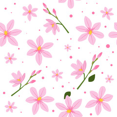 floral pattern of pink flowers