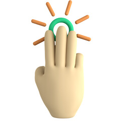 hand gesture 3 finger 3D icon isolated white background