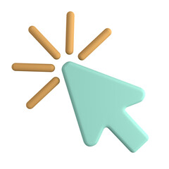 Cursor click 3D icon isolated white background