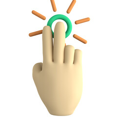 hand gesture 2 finger 3D icon isolated white background