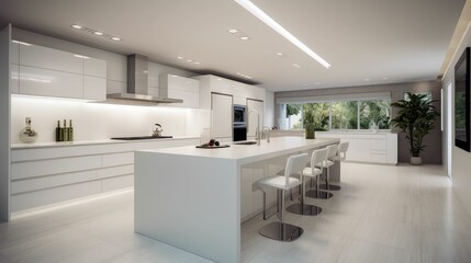 Plakat Beautiful kitchen interior with new stylish furniture
