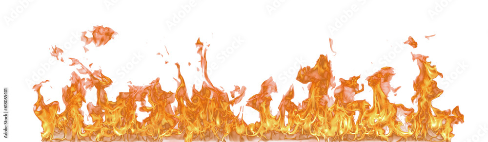 Poster fire flame on transparent background isolated png..