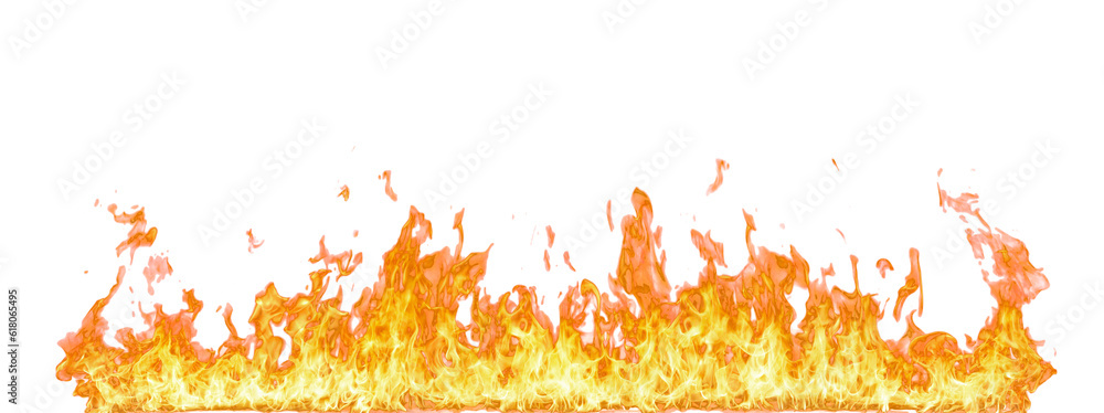 Poster fire flame on transparent background isolated png..