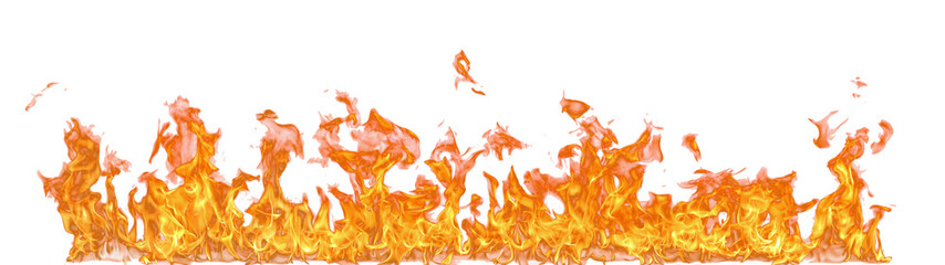 Fire flame on transparent background isolated png..