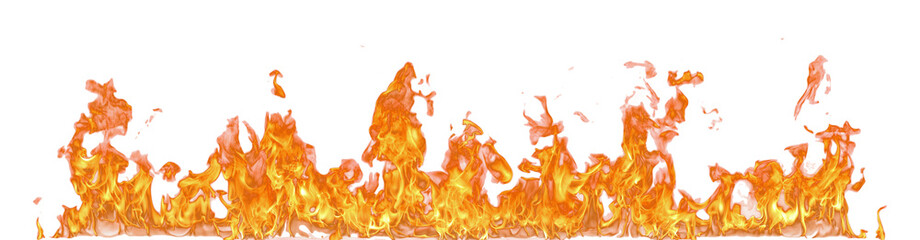 Fire flame on transparent background isolated png..