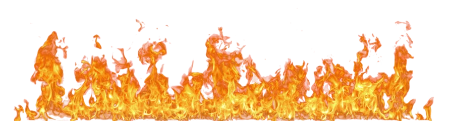 Foto op Canvas Fire flame on transparent background isolated png.. © prasong.