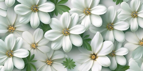 Wallpaper white flower pattern background, AI Generated