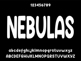 NEBULAS, Bold modern retro stencil sans serif type display font vector.