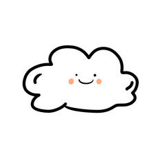 cute cloud with happy face