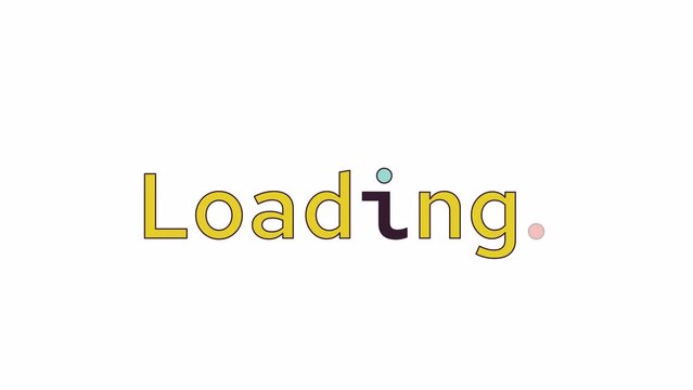 Yellow funny loader animation. Text message 4K video footage on white background. Colorful loading progress indicator with alpha channel transparency for UI, UX web design, motion graphic