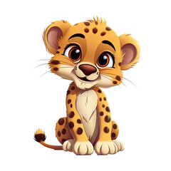 Cartoon of cheetah. Animal clipart illustration. Generative AI