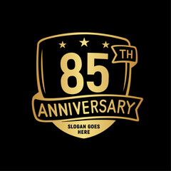Fototapeta premium 85 years anniversary celebration shield design template. 85th anniversary logo. Vector and illustration.
