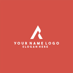 white (A+R) simple logo isolated on red background. good for clothing logo.