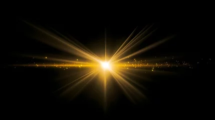 Foto auf Acrylglas AI generated illustration of a bright yellow lens flare with light radiating outward from its center © Triz907/Wirestock Creators