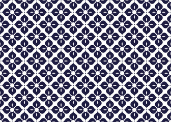 blue geometric and flower ethnic fabric pattern on white background for cloth carpet wallpaper background wrapping etc.