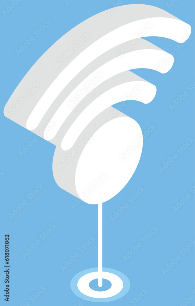Poster free wifi icon. vector wifi sign with wave signal button logotype on blue background. wireless suppo