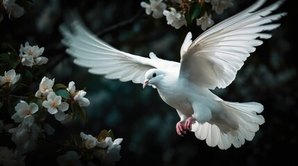 white dove in the garden