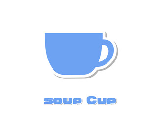 スープカップ　アイコン　青