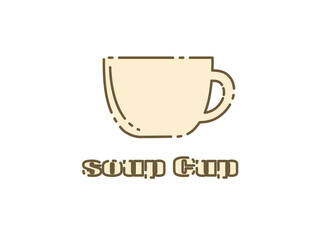 スープカップ　アイコン　橙