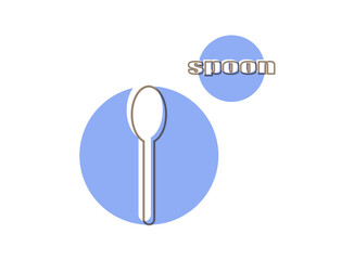 スプーン　アイコン　青