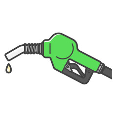 緑色、ディーゼル・軽油の給油ノズル(注意・国により、油種と給油ガンの色が異なります)
