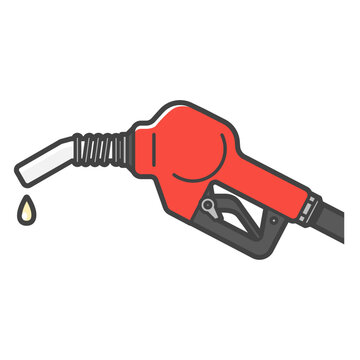赤色、レギュラーのガソリン給油ノズル(注意・国により、油種と給油ガンの色が異なります)