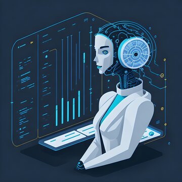 A sleek, modern AI chatbot, processing data to provide valuable business intelligence.