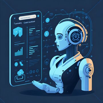 A sleek, modern AI chatbot, processing data to provide valuable business intelligence.