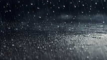 大雨、雨粒｜heavy rain, raindrops.Generative AI	