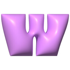 purple balloon 3d uppercase alphabet 