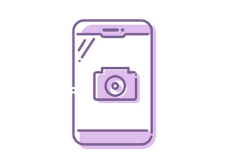 スマホ　カメラ　紫