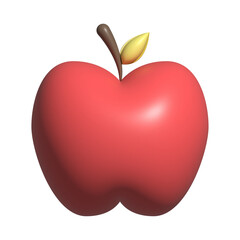 A 3D Apple Fruit asset with a greenscreen background