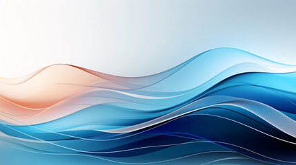 Obraz premium Undulating wave graph in tech style, abstract blue wave data flow concept.
