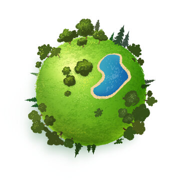 Realistic cartoon 3d earth globe isolated on white background. Ecology, save the planet, earth day concept design for banner, poster, greeting card. Vector illustration