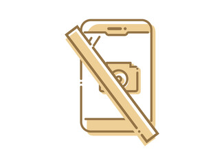 スマホ　撮影禁止　橙