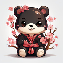 japan bear, cute, sticker