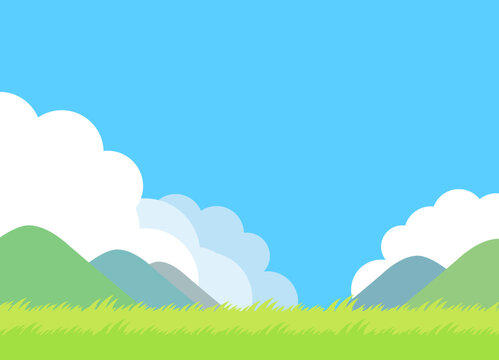 爽やかでシンプルな青空と入道雲の初夏の景色