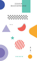 Covers Memphis Geometric Backgrounds Applicable for Banners Design.