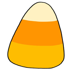 Candy corn icon. Outline. Hand drawn