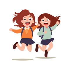 two school friends dancing together to celebrate friendship day using vector illustration art happy friendship day 