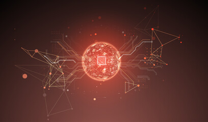 Sphere theme vector illustration. Digital technology background.