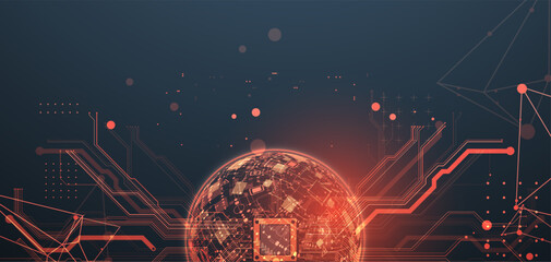 Sphere theme vector illustration. Digital technology background.