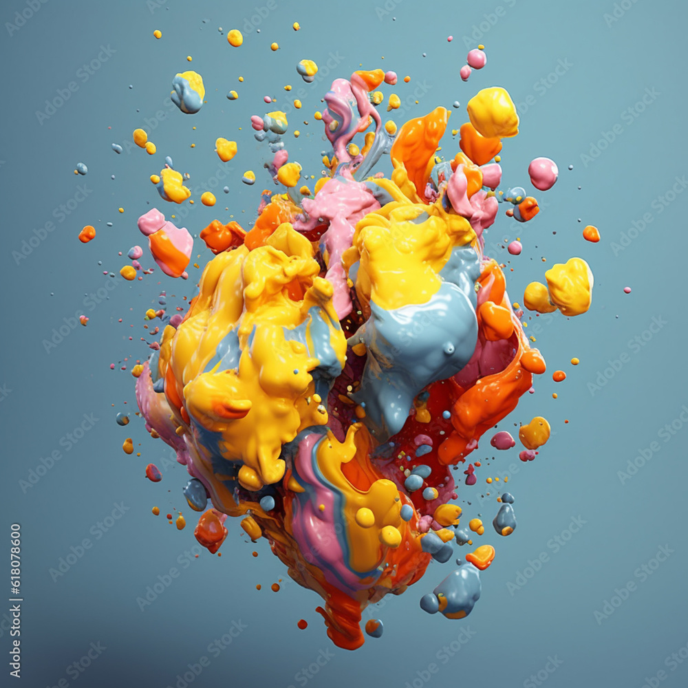 Fototapete an abstract surreal photograph of a jasper splashed in bright paint. generative ai technology.