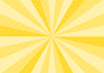 かわいいポップなドットの集中線　横　横長