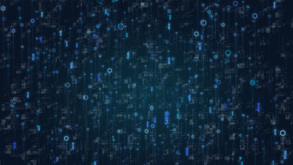 Obraz premium Futuristic Technology, Blue Digital Coding for Data Analysis and Innovation, Unlocking the Future