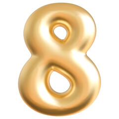 8 Number Gold Balloon